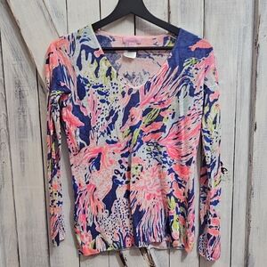 Lilly Pulitzer LIESEL Sunken Treasure Linen Sweater Top